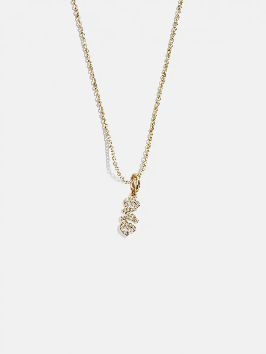Mini Pavé Script Cluster Custom Nameplate Necklace