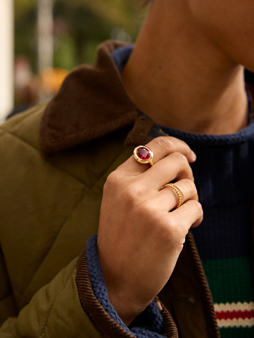 Gold Cubic Zirconia Custom Birthstone Ring 2