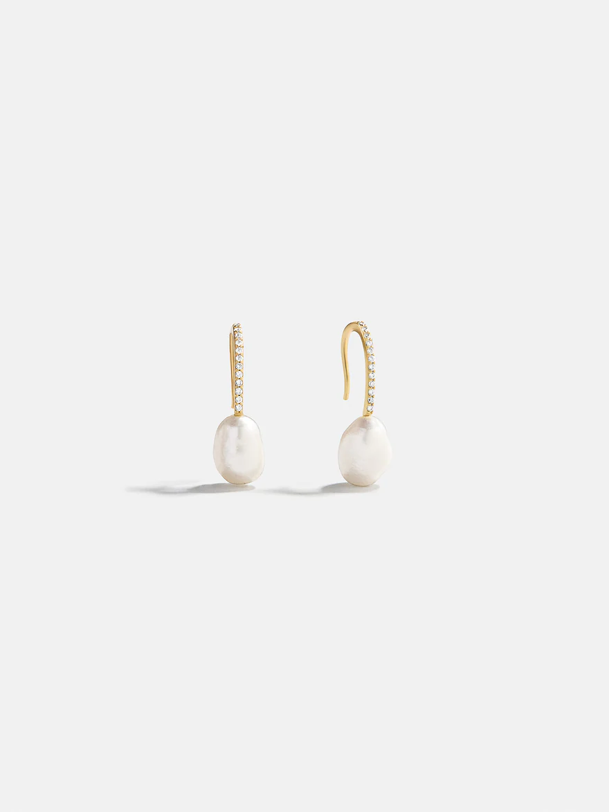 Barbra 18K Gold Pearl Earrings